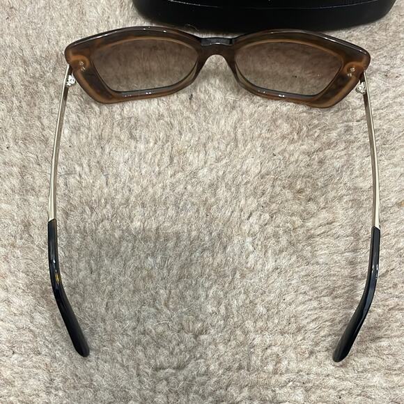 Salvatore Ferragamo Havana Brown Oversized Cat Eye Sunglasses New Retails $325 - Picture 5 of 8